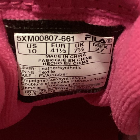 Fila Bright Pink and White Sneakers - Picture 5 of 5